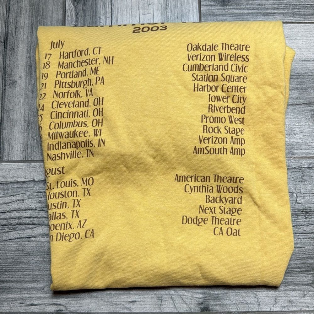 Hanes Beefy-T Mens Vintage 2003 David Gray Summer Tour T-Shirt Yellow Medium